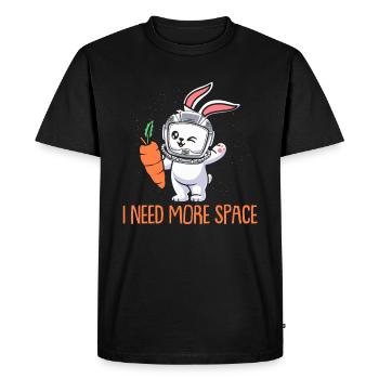 Rabbit Rabbit Astronaut I Need More Space - Men's Premium Organic T-Shirt - black - Front - Nico (187cm)