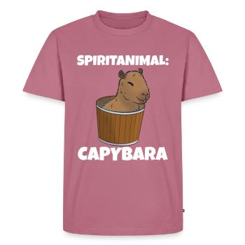 Animal spirituel Capybara seau - T-shirt Premium bio Homme - mauve - Devant - Nico (187cm)