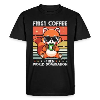 Café Fuchs - T-shirt Premium bio Homme - noir - Devant - Nico (187cm)