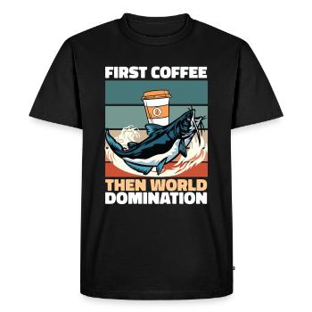 Café de poisson-chat - T-shirt Premium bio Homme - noir - Devant - Nico (187cm)