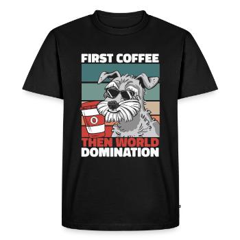 Schnauzer Dog Coffee Sunglasses - Men's Premium Organic T-Shirt - black - Front - Nico (187cm)
