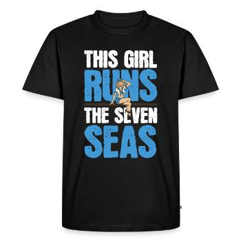 Voile Sailor Sailboat Girls - T-shirt Premium bio Homme - noir - Devant - Nico (187cm)