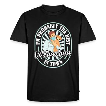 Assistant vétérinaire Humour - T-shirt Premium bio Homme - noir - Devant - Nico (187cm)