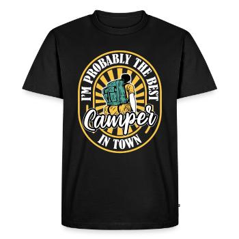 Tent Camping Camping Fun - Men's Premium Organic T-Shirt - black - Front - Nico (187cm)
