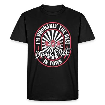 Drone Quadcopter Funny - Men's Premium Organic T-Shirt - black - Front - Nico (187cm)