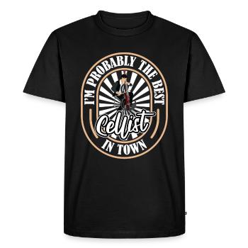 Violoncelle Violoncelliste Humour - T-shirt Premium bio Homme - noir - Devant - Nico (187cm)