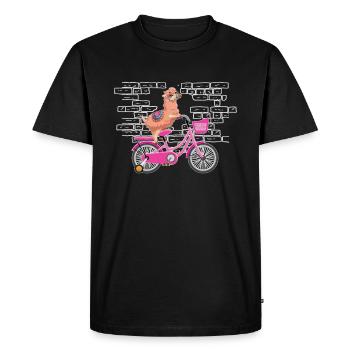 Lama Llama Bike - Men's Premium Organic T-Shirt - black - Front - Nico (187cm)