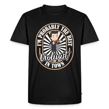 Violin Violin Funny - Men's Premium Organic T-Shirt - black - Front - Nico (187cm)