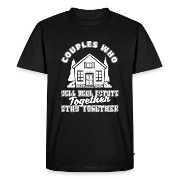 Couple d’agent immobilier - T-shirt Premium bio Homme - noir - Devant - Nico (187cm)