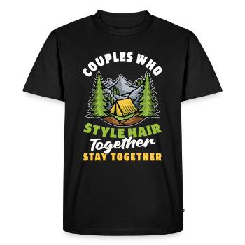Tent Camping Camping Couple - Men's Premium Organic T-Shirt - black - Front - Nico (187cm)