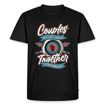 Tir à l’arc Tir à l’arc Archer Paire - T-shirt Premium bio Homme - noir - Devant - Nico (187cm)