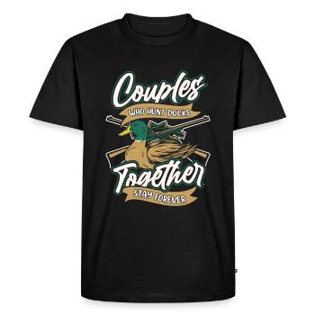 Chasse au canard Paire de chasseurs de canards - T-shirt Premium bio Homme - noir - Devant - Nico (187cm)