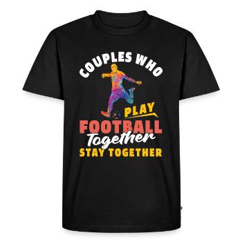 Couple de football américain - T-shirt Premium bio Homme - noir - Devant - Nico (187cm)