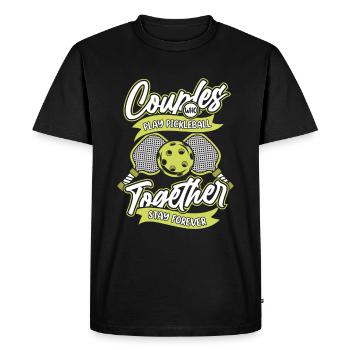 Paire de pickleball - T-shirt Premium bio Homme - noir - Devant - Nico (187cm)
