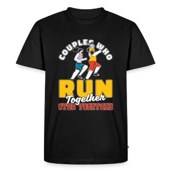 Coureur Joggeur Coureur Couple de course - T-shirt Premium bio Homme - noir - Devant - Nico (187cm)