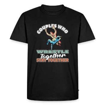 Wrestling Wrestler Couple - Men's Premium Organic T-Shirt - black - Front - Nico (187cm)