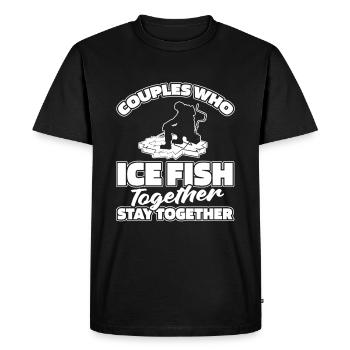 Pêche sur glace Couple de pêche sur glace - T-shirt Premium bio Homme - noir - Devant - Nico (187cm)