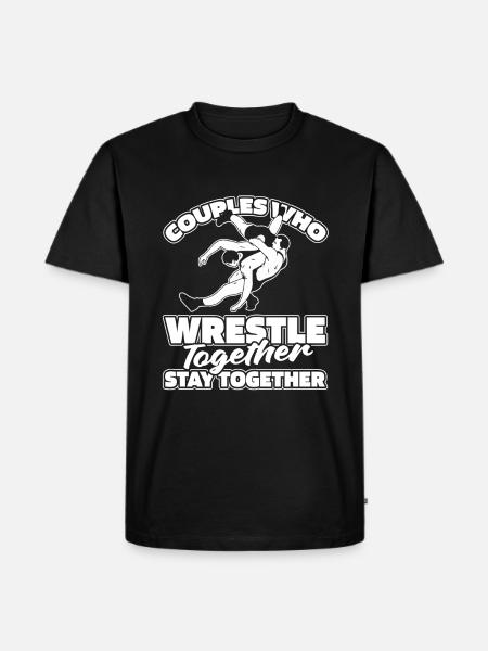 Couple de lutteurs - T-shirt Premium bio Homme - noir