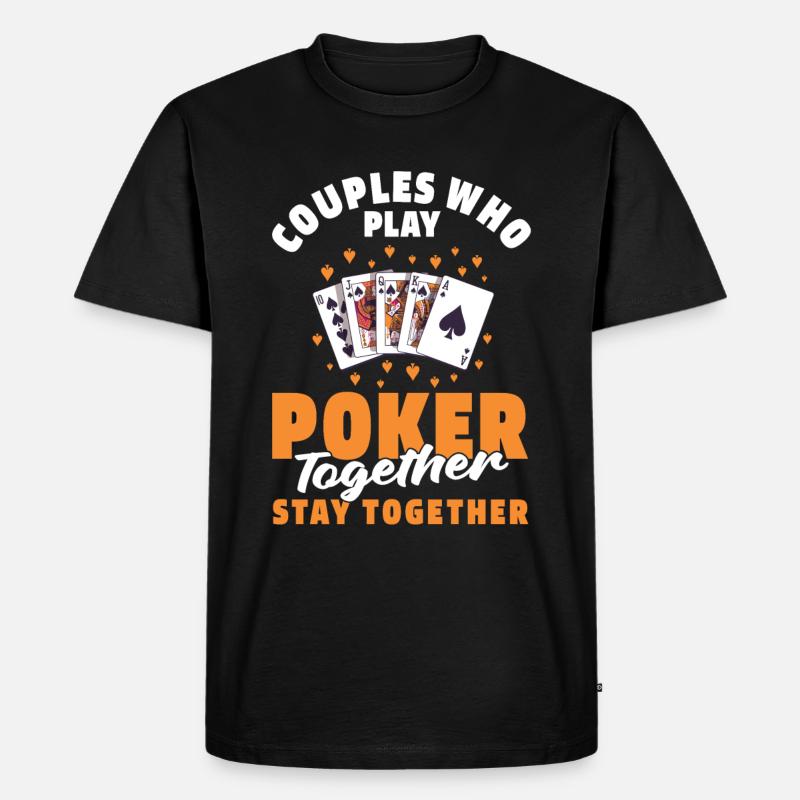 Poker Paar - Männer Premium Bio T-Shirt - Schwarz
