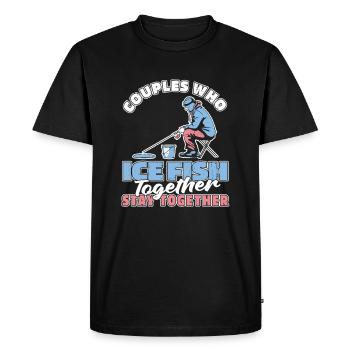 Pêche sur glace Couple de pêche sur glace - T-shirt Premium bio Homme - noir - Devant - Nico (187cm)