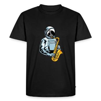 Saxophone Saxophone Astronaute - T-shirt Premium bio Homme - noir - Devant - Nico (187cm)