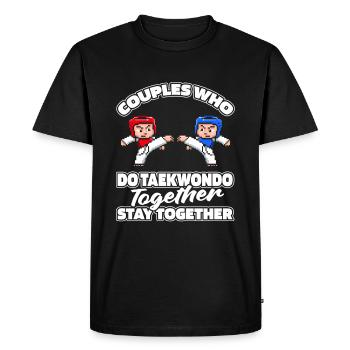 Paire de Taekwondo - T-shirt Premium bio Homme - noir - Devant - Nico (187cm)