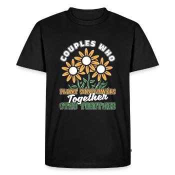 Paire de tournesols - T-shirt Premium bio Homme - noir - Devant - Nico (187cm)