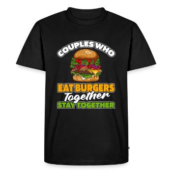 Burger Hamburger Paar - T-shirt Premium bio Homme - noir - Devant - Nico (187cm)