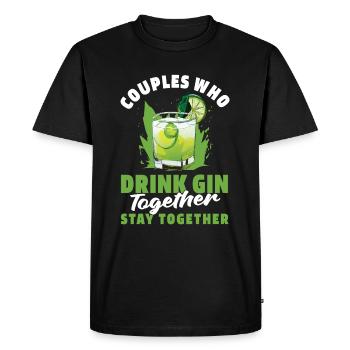 Paire de gin - T-shirt Premium bio Homme - noir - Devant - Nico (187cm)