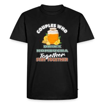 Paire de kombucha - T-shirt Premium bio Homme - noir - Devant - Nico (187cm)