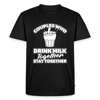 Paire de lait de vache - T-shirt Premium bio Homme - noir - Devant - Nico (187cm)