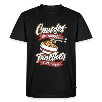 Couple de nouilles - T-shirt Premium bio Homme - noir - Devant - Nico (187cm)