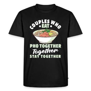 Paire de bols Pho - T-shirt Premium bio Homme - noir - Devant - Nico (187cm)