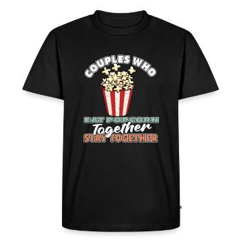 Popcorn Pair - Men's Premium Organic T-Shirt - black - Front - Nico (187cm)