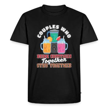 Paire de smoothies - T-shirt Premium bio Homme - noir - Devant - Nico (187cm)