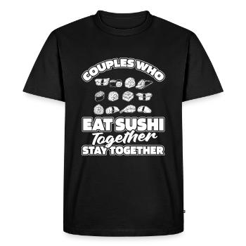 Sushi Couple - Men's Premium Organic T-Shirt - black - Front - Nico (187cm)