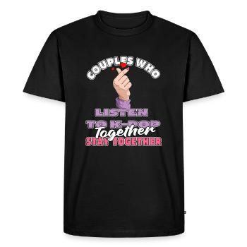 K Pop Kpop Paire Pop Coréenne - T-shirt Premium bio Homme - noir - Devant - Nico (187cm)