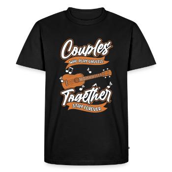 Paire de ukulélés - T-shirt Premium bio Homme - noir - Devant - Nico (187cm)