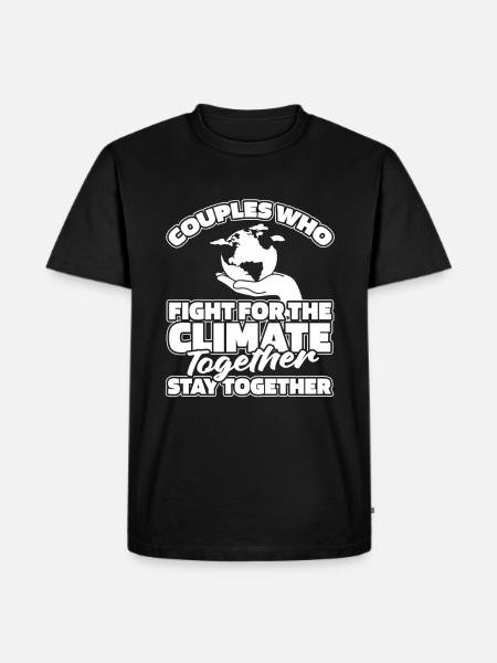 Climate Change Protection Couple - Men's Premium Organic T-Shirt - black