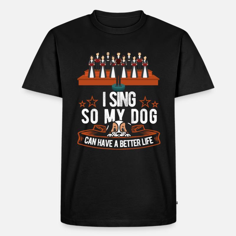 Chorleiter Hund - Männer Premium Bio T-Shirt - Schwarz
