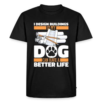 Architect Architecture Dog - Men's Premium Organic T-Shirt - black - Front - Nico (187cm)