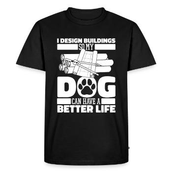 Architect Architecture Dog - Men's Premium Organic T-Shirt - black - Front - Nico (187cm)