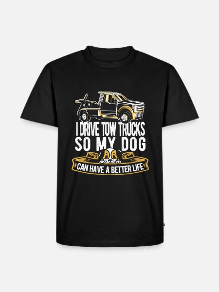 Abschleppdienst Abschlepper Hund - Männer Premium Bio T-Shirt - Schwarz