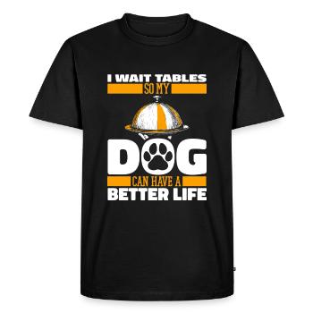 Serveur Serveuse Chien - T-shirt Premium bio Homme - noir - Devant - Nico (187cm)