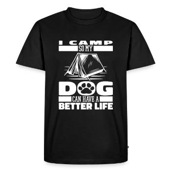 Tent Camping Camping Dog - Men's Premium Organic T-Shirt - black - Front - Nico (187cm)