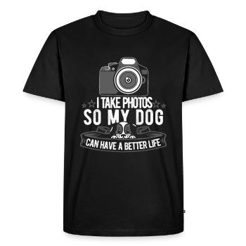 Photographer Photography Camera Dog - Men's Premium Organic T-Shirt - black - Front - Nico (187cm)