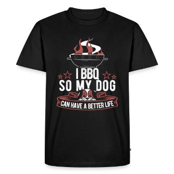 Bbq Cricket Dog - Men's Premium Organic T-Shirt - black - Front - Nico (187cm)
