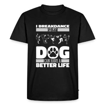 Breakdance Breakdancer Breakdancing Dog - Men's Premium Organic T-Shirt - black - Front - Nico (187cm)