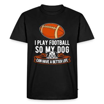 Chien de football américain - T-shirt Premium bio Homme - noir - Devant - Nico (187cm)