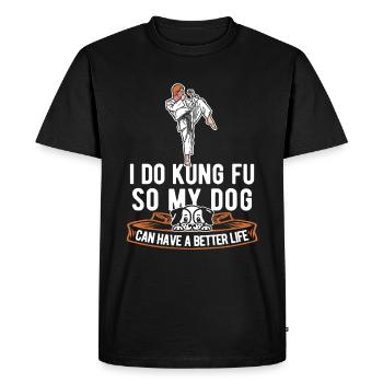 Chien de Kung Fu - T-shirt Premium bio Homme - noir - Devant - Nico (187cm)